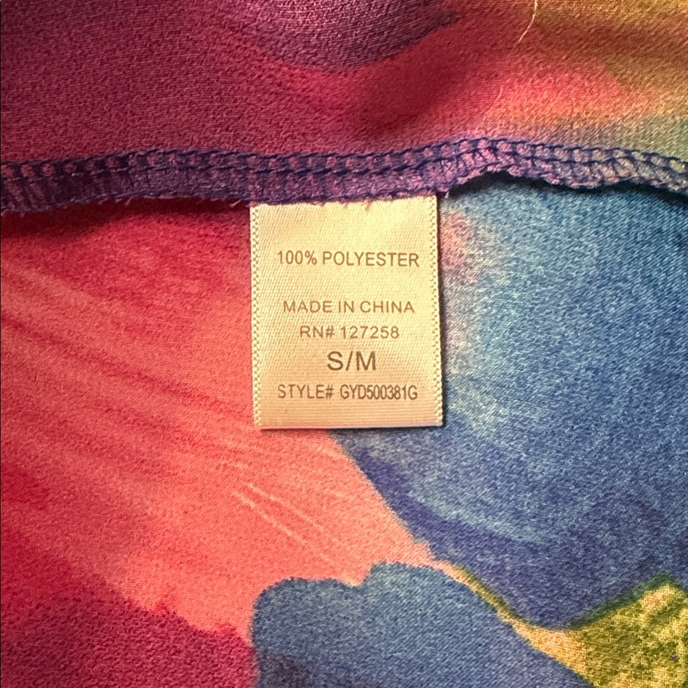 Francesca's Floral Halter Dress/Coverup Sheer. Small/Medium Adjustable - Picture 9 of 9